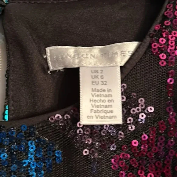 NEW london times Women's Diamond Sequin T-Shirt Dress - size 2 - Picture 7 of 9